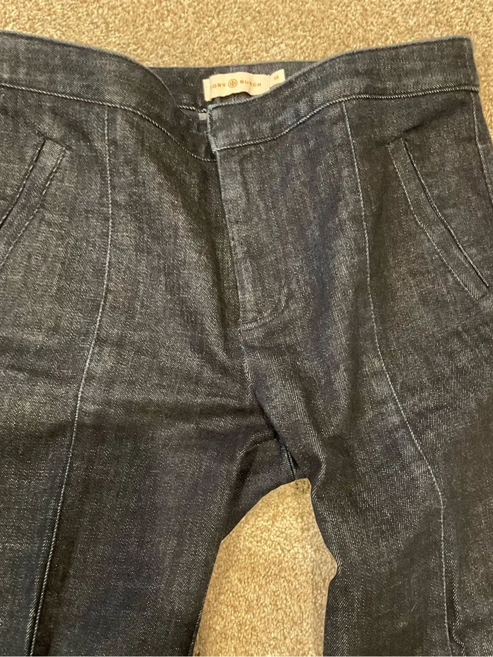 Tory Burch Women's Straight Leg Blue Jeans
